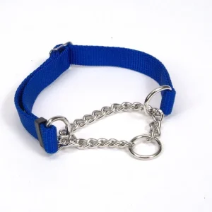 Check-Choke Adjustable Check Training Dog Collar Blue 3/4 in x 14-20 in