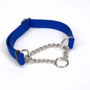 Check-Choke Adjustable Check Training Dog Collar Blue 5/8 in x 10-14 in