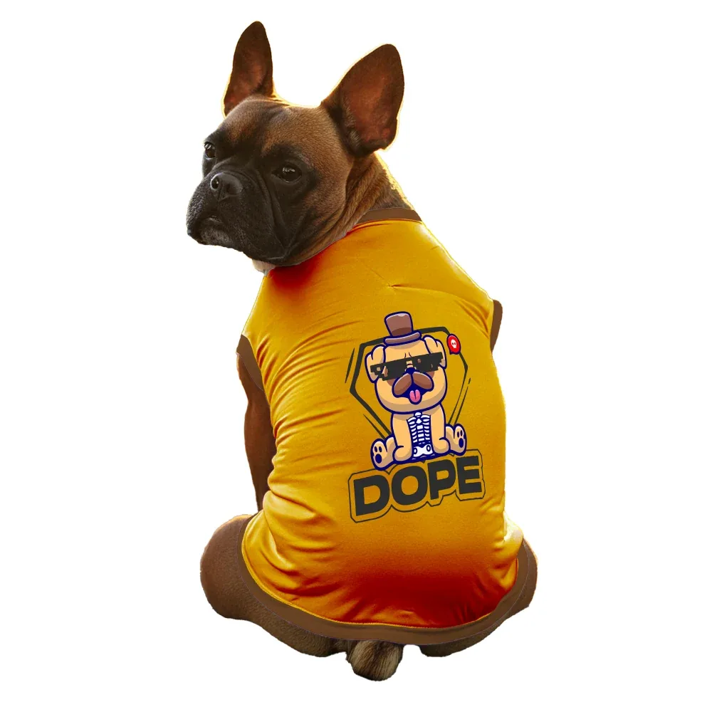 Cheeku Dope Graphic Cotton T Shirt for Dogs and Cats (Orange)