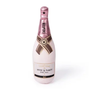 CHEWFFON - CHEWFFON Pink Champagne Bottle Plush Squeaky Dog Toy