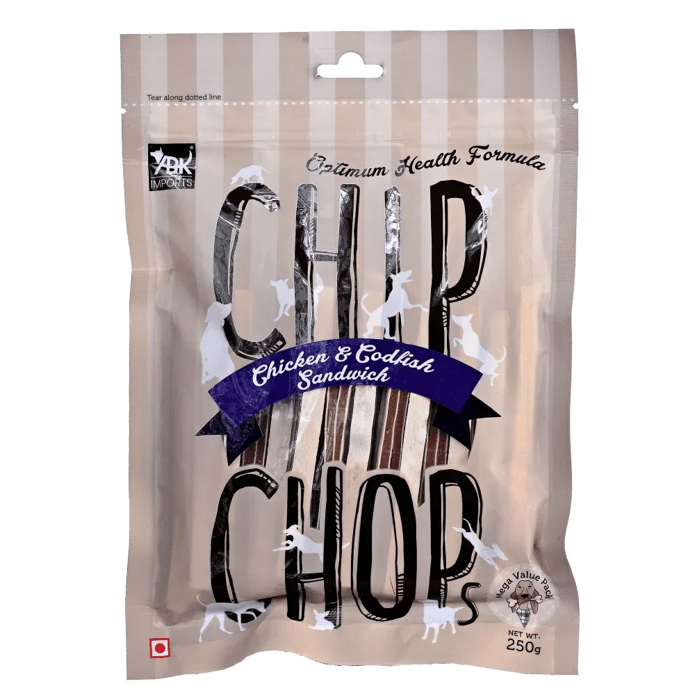 Chip Chops Fish on Stick, Diced Chicken and Chicken and Codfish Sandwich Dog Treats Combo (Pack of 3) - Image 2