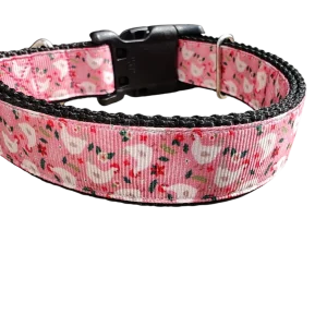 Christmas Chickens Nylon Dog Collar