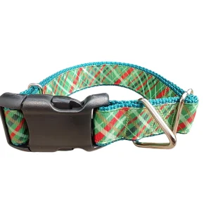 Christmas Plaid Nylon Dog Collar