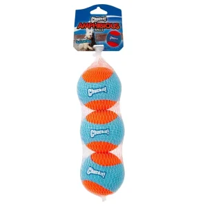 Chuckit! Amphibious Balls Dog Toy Blue/Orange, Medium, 3-Count