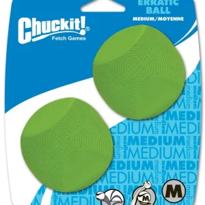 Chuckit! Erratic Dog Toy Ball Green, Medium, 2-Count