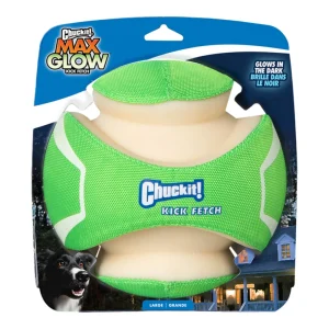 Chuckit! Kick Fetch Dog Toy Max Glow Green/White Large