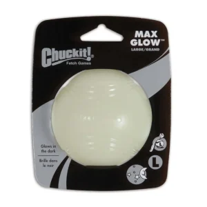 Chuckit! Max Glow Ball Dog Toy White Large