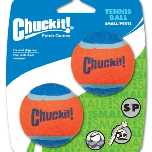 Chuckit! Tennis Ball Dog Toy, Small, Blue & Orange, 2-Count