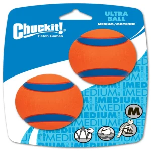 Chuckit! Ultra Ball Dog Toy Blue/Orange, Medium, 2-Count