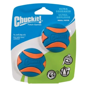 Chuckit! Ultra Squeaker Balls Dog Toy Blue/Orange, Small, 2-Count