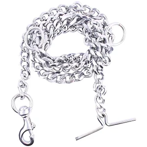 Chullbull Heavy Duty Chain Leash for Dogs (Silver)