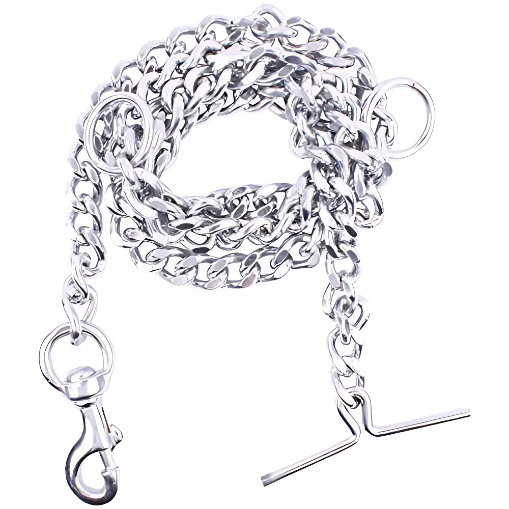 Chullbull Heavy Duty Chain Leash for Dogs (Silver)
