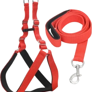 Chullbull Pet Products Harness and Leash for Dogs (Red)