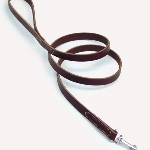 Circle T Latigo Leather Dog Leash - Brown, 1 in x 6 ft