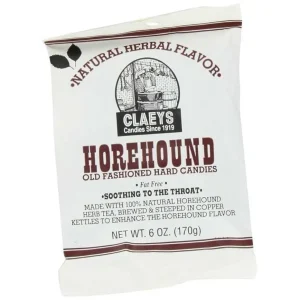 Claey's Candies Old Fashioned Hard Candies Horehound Herbal Drops 6 oz.