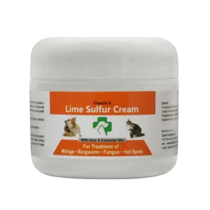 Classic's Lime Sulfur Pet Skin Cream - Dog Skin Treatment for Ringworm, Mange, Hot Spots and Dry Skin - 2 oz