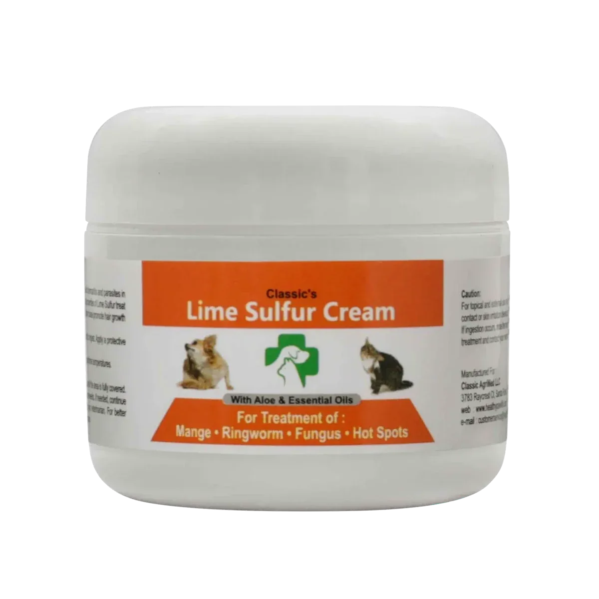 Classic's Lime Sulfur Pet Skin Cream - Dog Skin Treatment for Ringworm, Mange, Hot Spots and Dry Skin - 2 oz