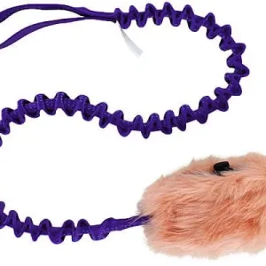 Clean Run Doggie-Zen Bungee Crinkle-n-Treat Chaser Tug with Faux Fur, DZ-7572