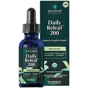 Clean Run Pet Releaf Daily Releaf 200mg Hemp Oil for Medium Dogs