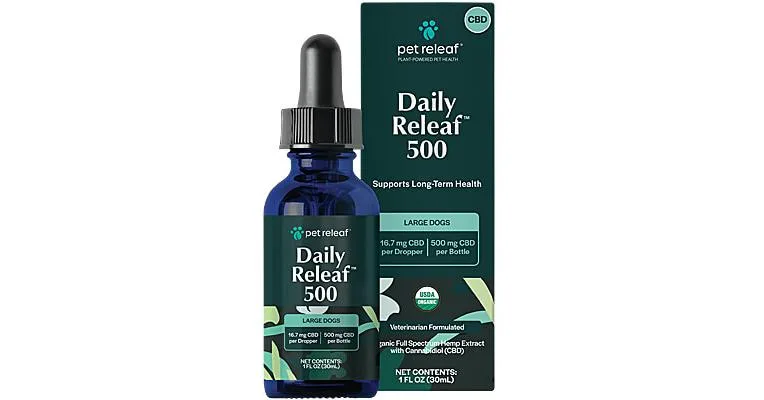 Clean Run Pet Releaf Daily Releaf 500mg Hemp Oil for Large Dogs