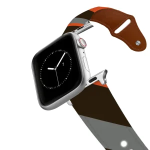 Cleveland Football Color Block Team Spirit Leather Apple Watch Band