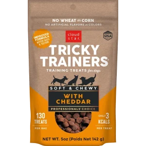 Cloud Star Chewy Tricky Trainers Cheddar Flavor Dog Treats, 5 oz Bag