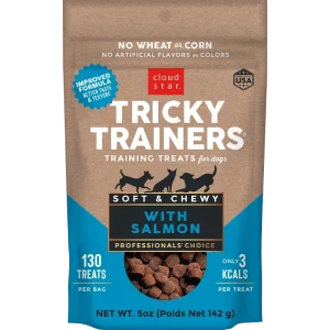 Cloud Star Chewy Tricky Trainers Salmon Flavor Dog Treats, 5 oz. Bag