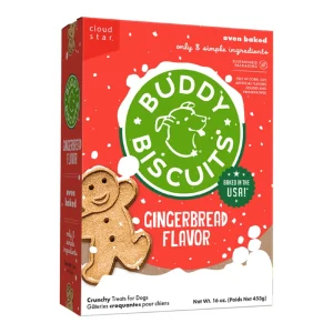 Cloud Star Dog Buddy Biscuits Crunchy Gingerbread, 16 oz