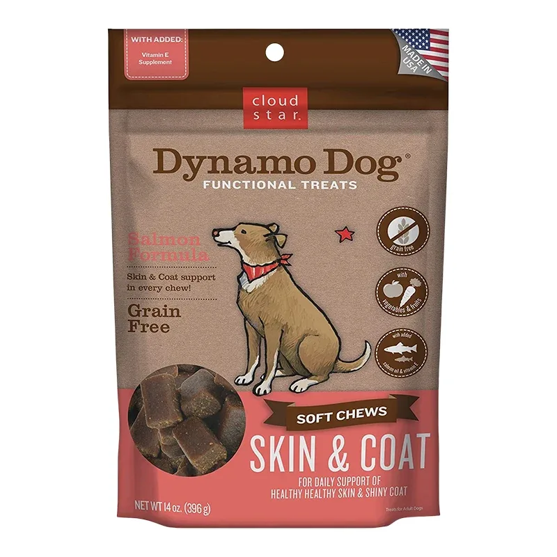 Cloud Star Dynamo Dog Skin and Coat Soft Chews Salmon Formula Dog Treats, 14 oz. Bag - Image 2