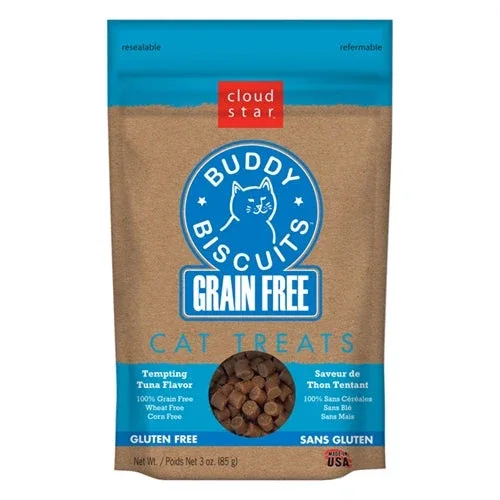 Cloud Star Grain-Free Buddy Biscuits With Tempting Tuna Cat Treats, 3 oz. Bag