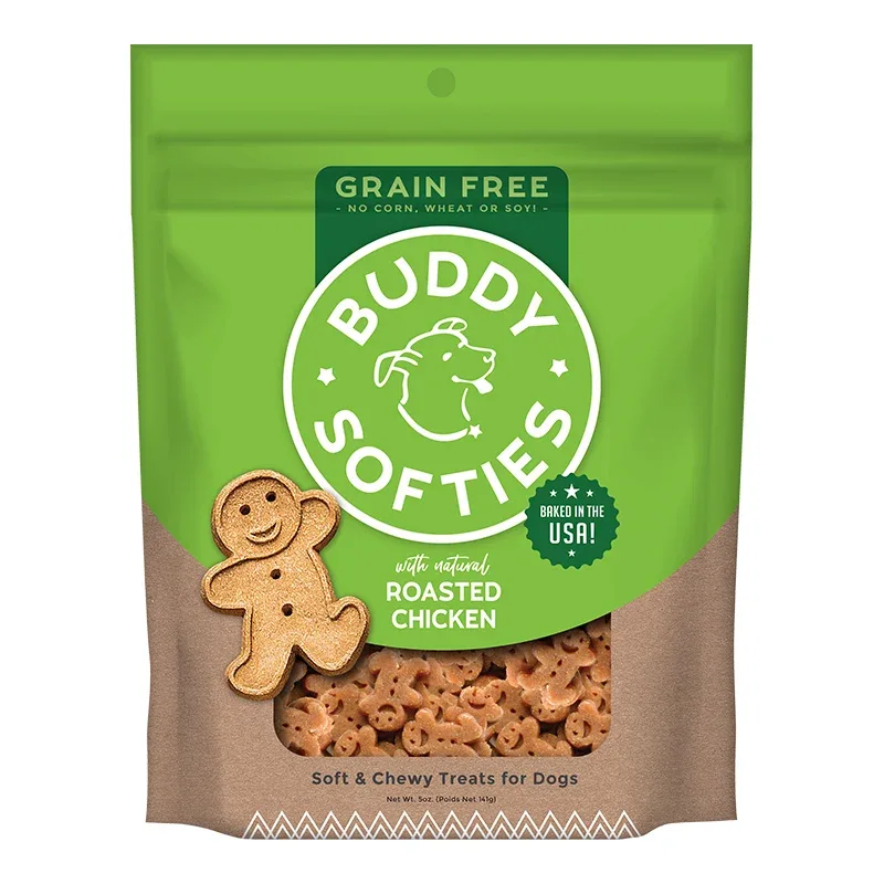 Cloud Star Grain-Free Soft and Chewy Buddy Biscuits With Rotisserie Chicken Dog Treats, 5 oz. Bag