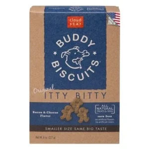 Cloud Star Original Itty Bitty Buddy Biscuits With Bacon and Cheese Dog Treats, 8-oz. Box