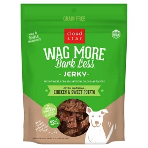 Cloudstar Wagmore Dog Jerky Grain-Free Chicken Sweet Potato 10 oz