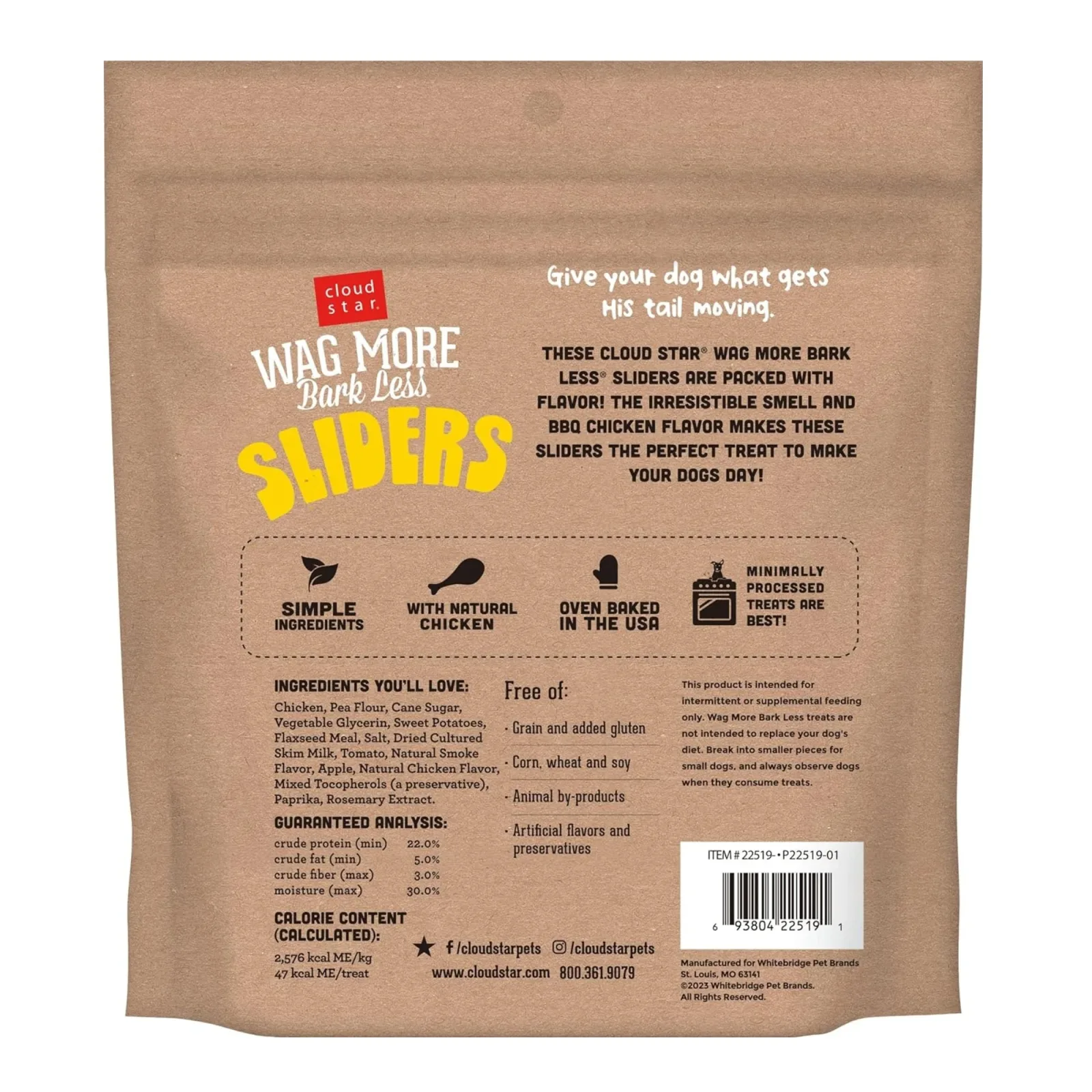 Cloudstar Wagmore Dog Sliders Grain-Free Barbeque Chicken 8 oz - Image 2