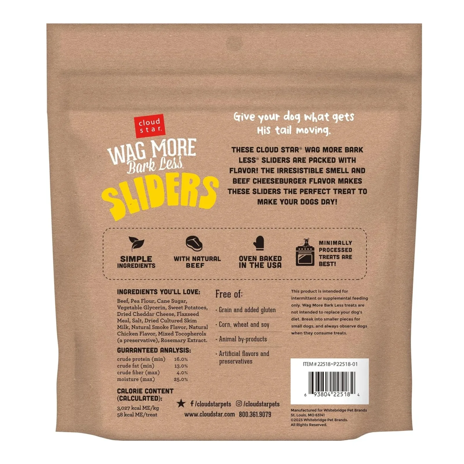 Cloudstar Wagmore Dog Sliders Grain-Free Beef Cheeseburger 8 oz - Image 2