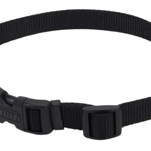 Coastal Adjustable Nylon Dog Collar with Plastic Buckle Black, 5/8 in x 10-14 in