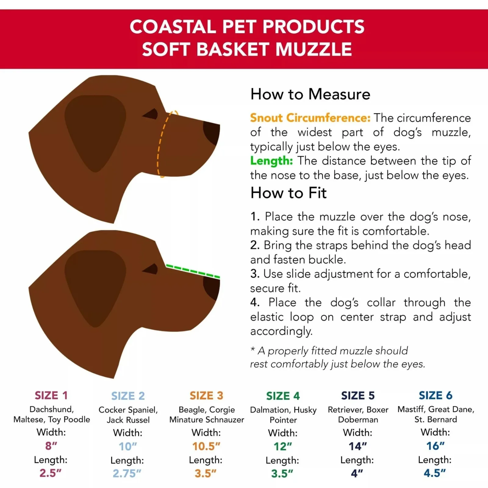 Coastal Pet Soft Basket Muzzle Black Size 2: W-10 in x Large- 2.75 in