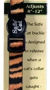 Coastal Safe Cat Adjustable Breakaway Cat Collar Tiger, 3/8 in x 8-12 in