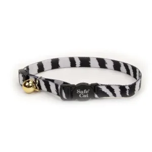 Coastal Safe Cat Adjustable Breakaway Cat Collar Zebra, 3/8 in x 8-12 in