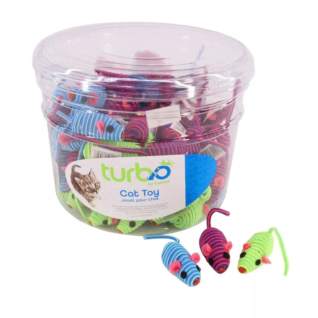 Coastal Turbo Bulk Cat Toy Bins, String Mice, 5 in (90 ct) - Image 2