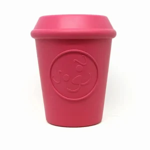Coffee Cup Durable Rubber Chew Dog Toy and Treat Dispenser
