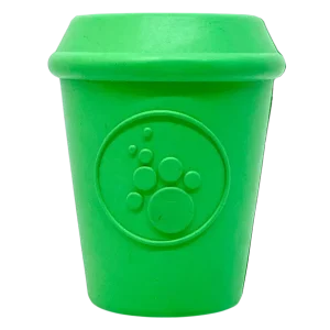 Coffee Cup eDispener Durable Rubber Chew Toy and Treat Dispenser
