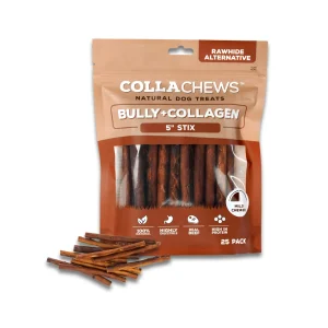 Collachews - Long-Lasting 5 in Beef Collagen Dog Chew Stix, 25-Count