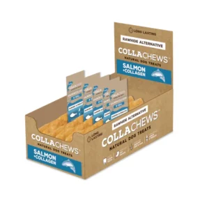 Collachews - Long-Lasting 9 in Salmon Collagen Dog Chew Roll, 20-Count