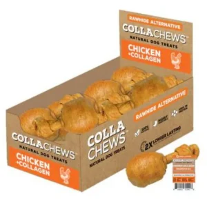 Collachews - Long-Lasting Chicken Collagen Dog Drumstick, 24-Count