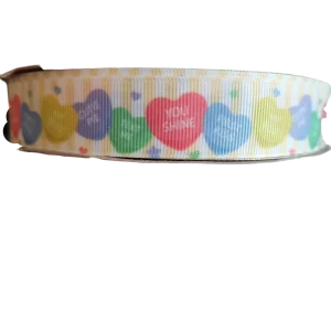 Conversation Hearts Nylon Dog Collar