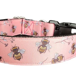Coral Bees Nylon Dog Collar