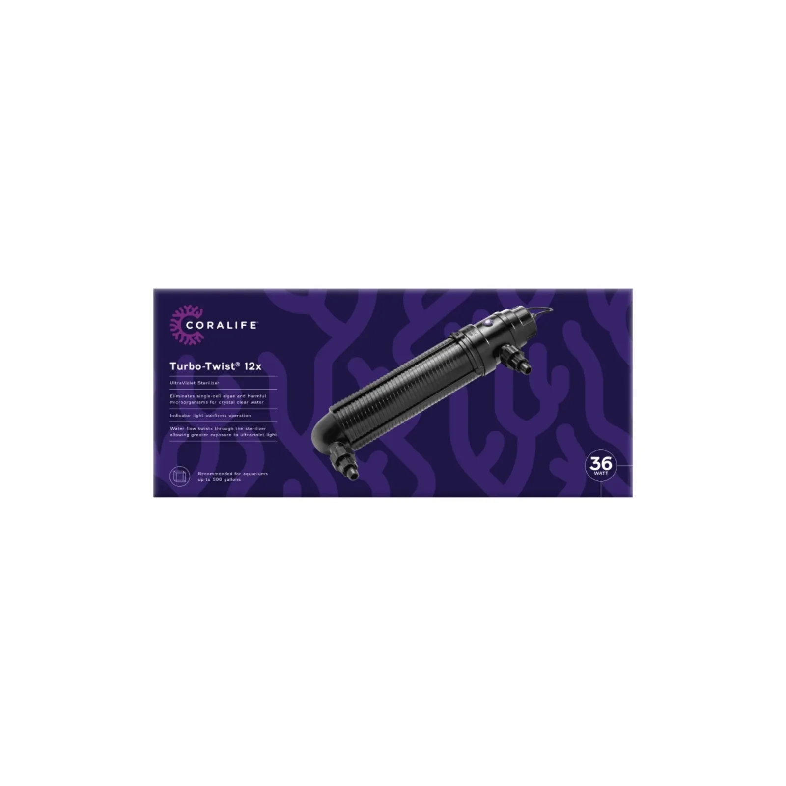 Coralife Turbo-Twist UV Sterilizer 12X, 36W, up to 500 gal