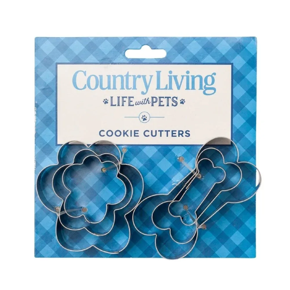 Country Living 6-Piece Stainless Steel Cookie Cutter Set (3 Paw