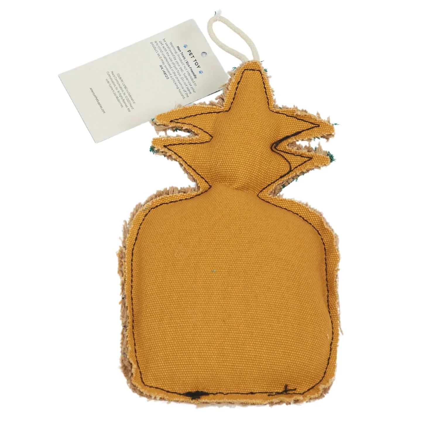 Country Living Canvas & Jute Pineapple-Shaped Dog Chew Toy - Image 2